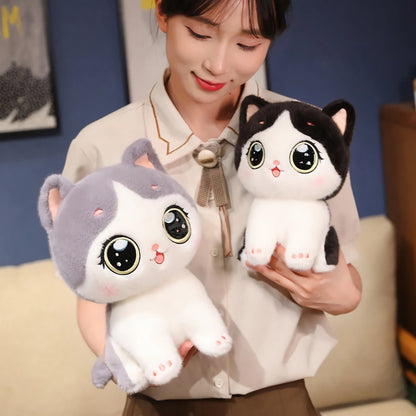 Adorable peluche chaton aux grands yeux