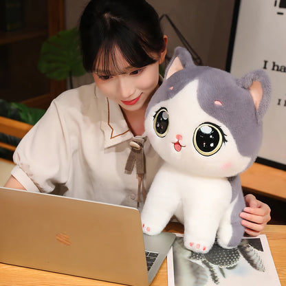 Adorable peluche chaton aux grands yeux