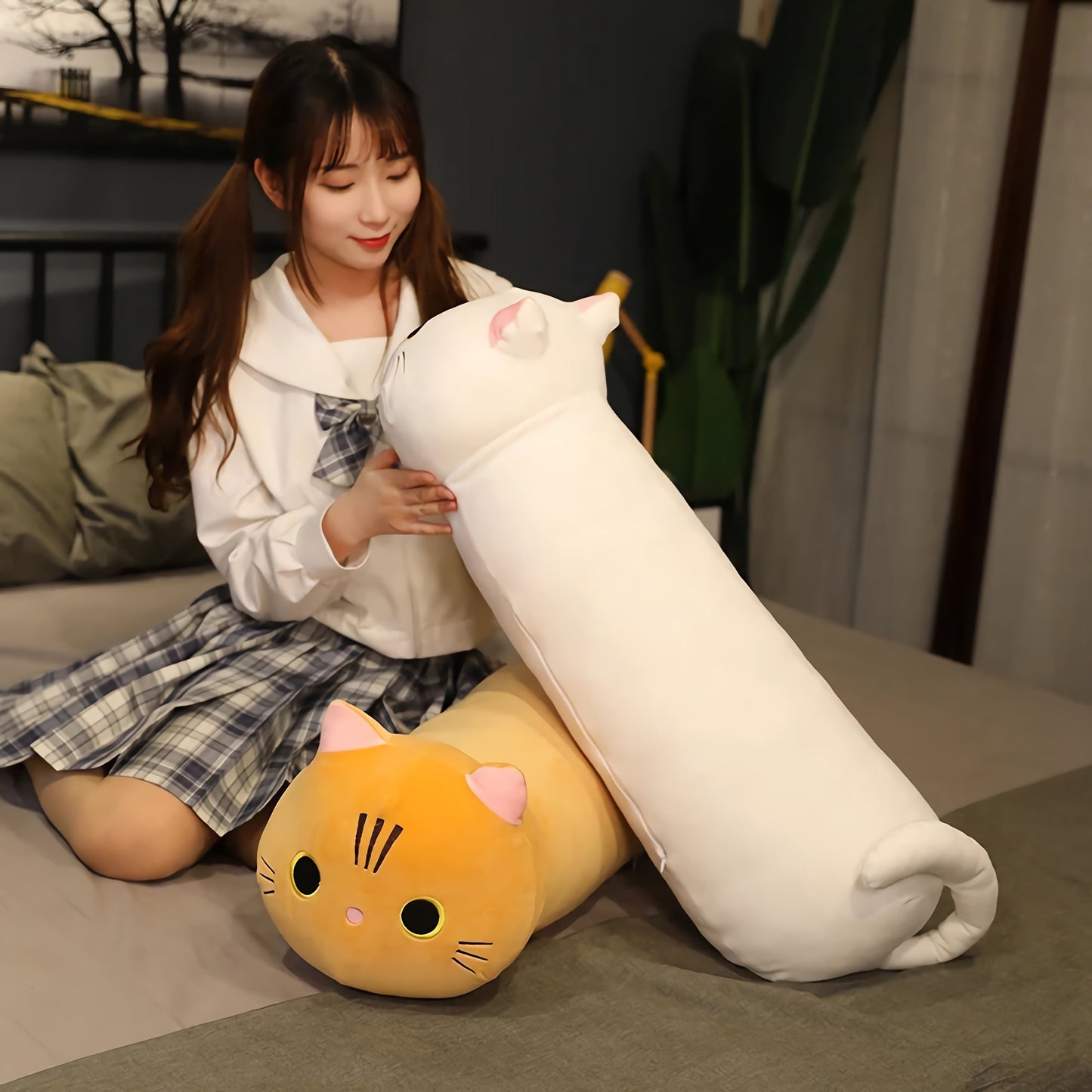 Neko Noodle, longue peluche chat