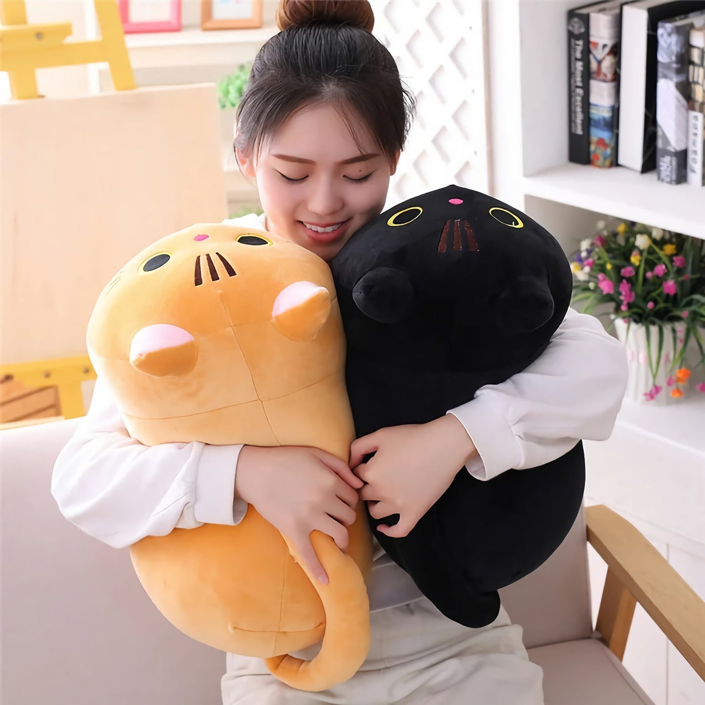 Neko Noodle, longue peluche chat