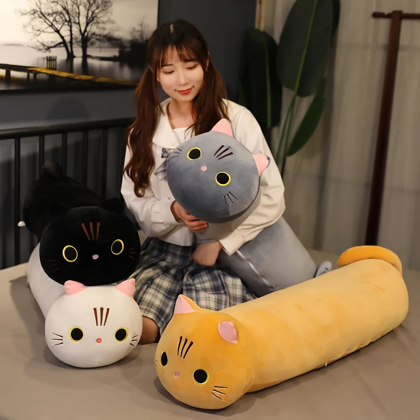Neko Noodle, longue peluche chat