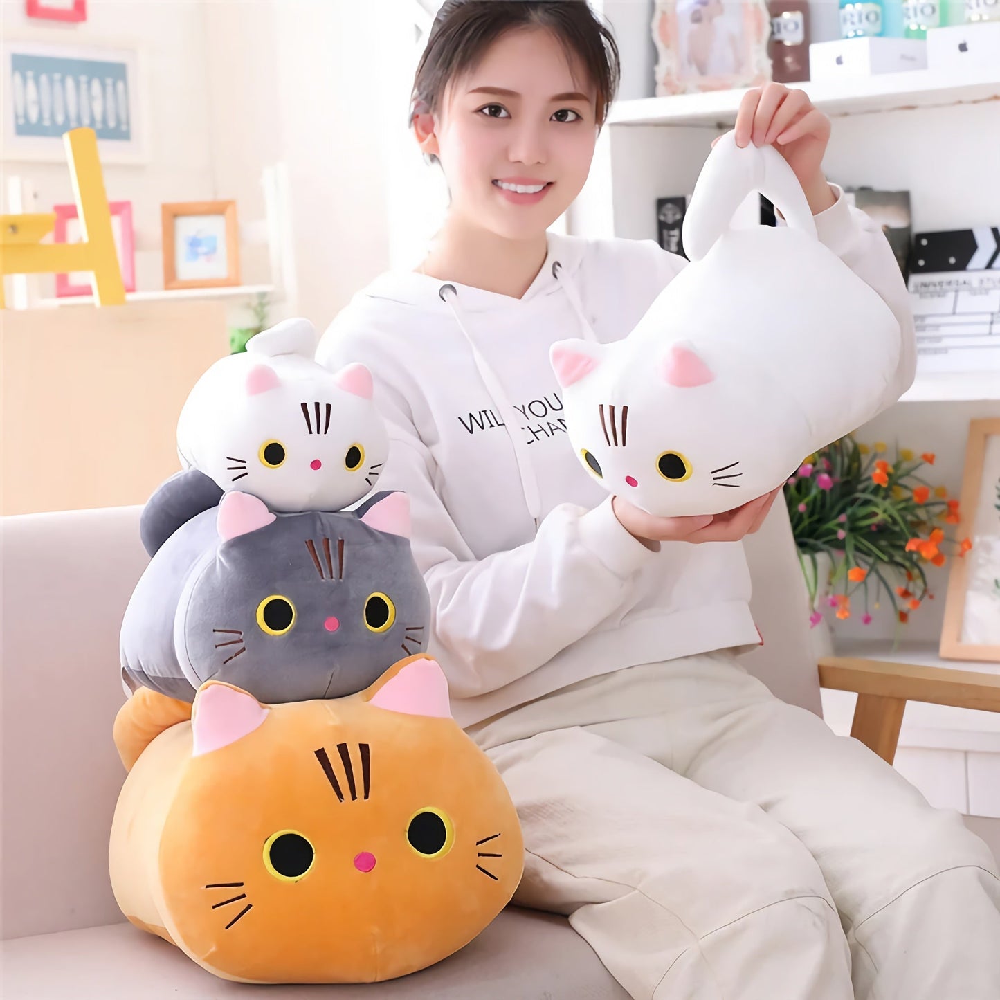 Neko Noodle, longue peluche chat